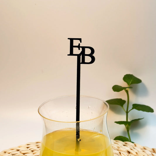 Customized Wedding Cocktail Stirrers Letter Cut Cocktail Swizzle Sticks Table Decor Personalized Acrylic Party Drink Stirrers