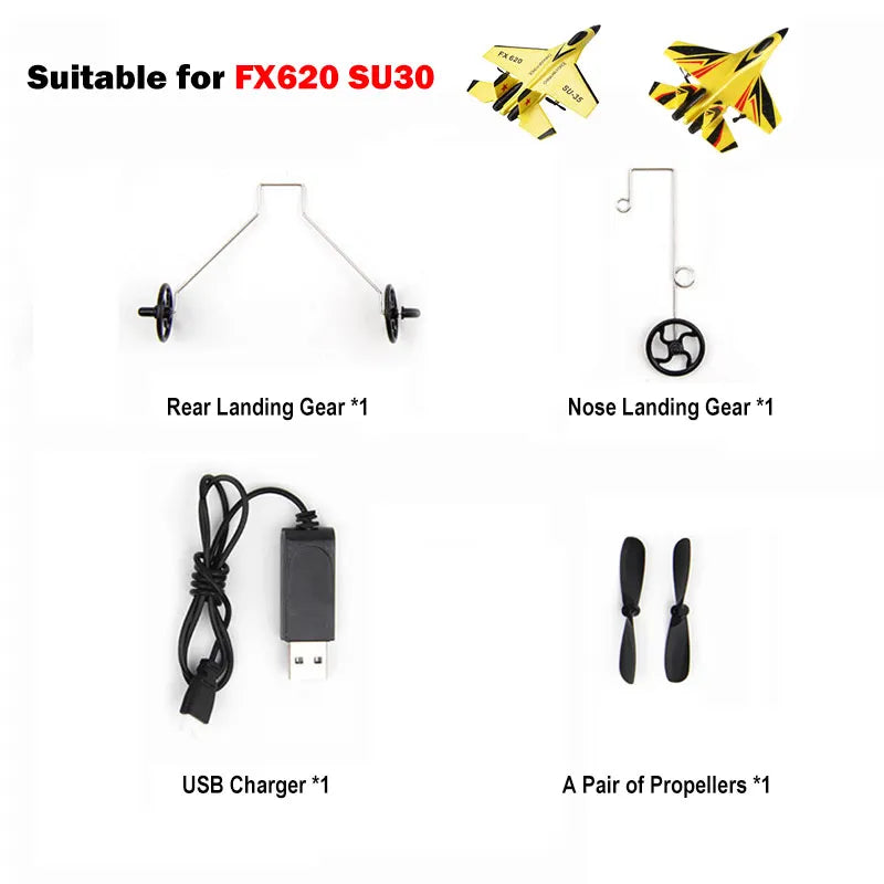 FX620 SU35 SU30 RC Plane Spare Parts Accessories Propeller Blade / Landing Gear / Landing Seat / Battery / Charger