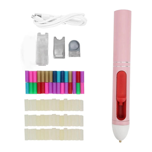 AA81-Mini Glue-Gun, Mini Cordless Pen Shaped Colored Glue-Gun For Hot Adhesives, Arts And Crafts