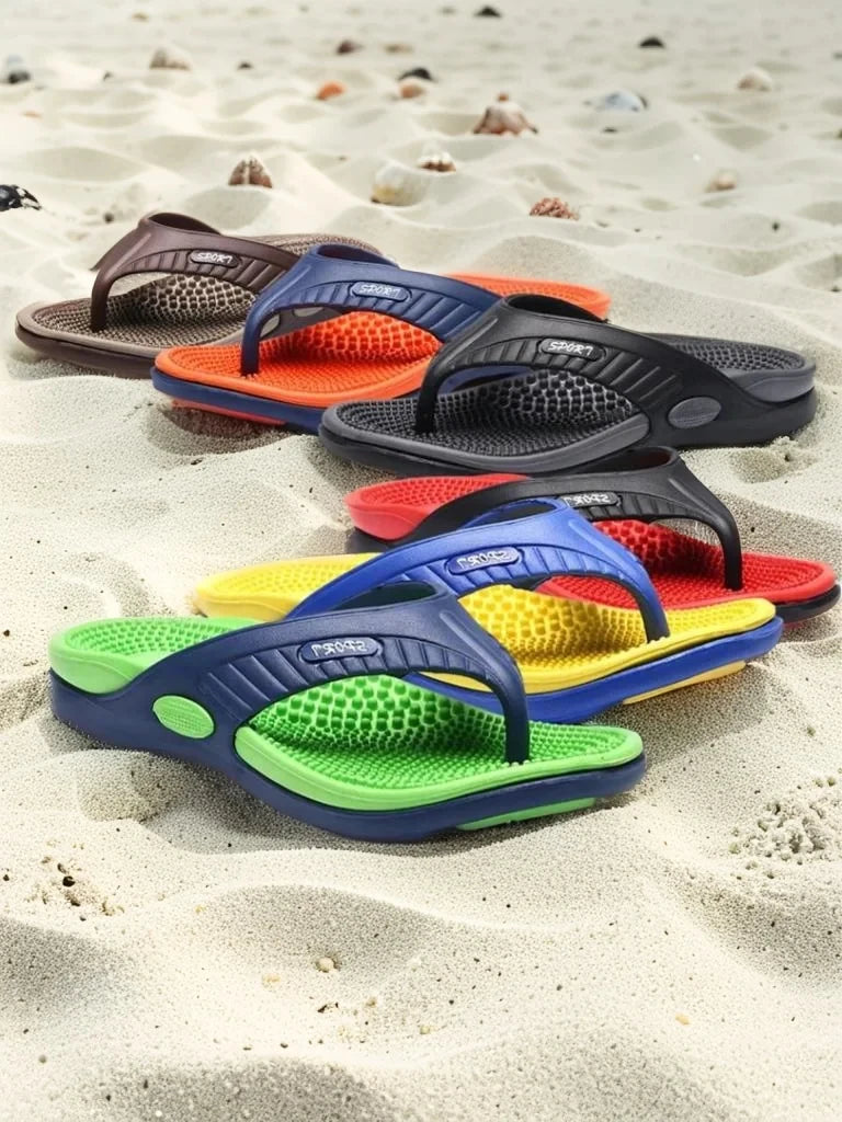 Essential for Trendy Men! Men’s Flip-Flops in Various Colors—Soft, Non-Slip, Ideal for Beach-to-Street Style!