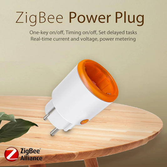 Smart Zigbee Plug Socket 3680W 16A Power Energy Monitoring Timer Switch EU Outlet Home Assistant Zigbee2mqtt