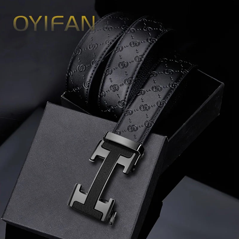 Fashions Men's Belt, Genuine Leather Belt, 3.5cm Automatic Belt with Alloy Buckle, High Quality Belt for Men,luxury belt men