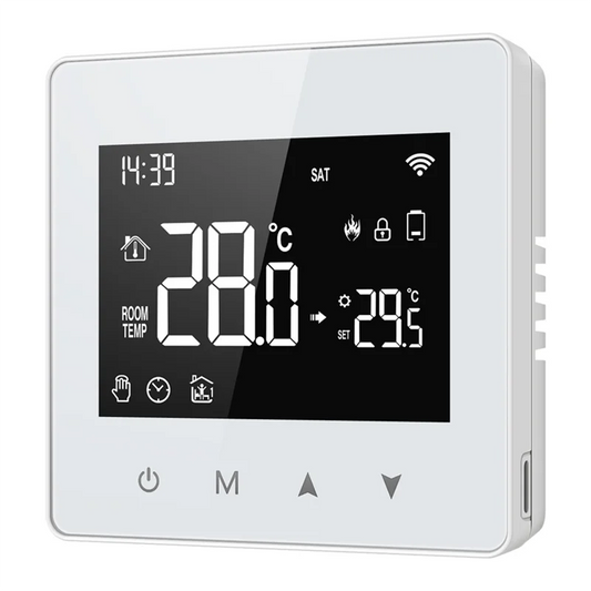 ABZZ-Tuya Zigbee Thermostat Smart Home Battery Powered Temperature Controller For Gas Boiler Works With Voice Assistant, Durable