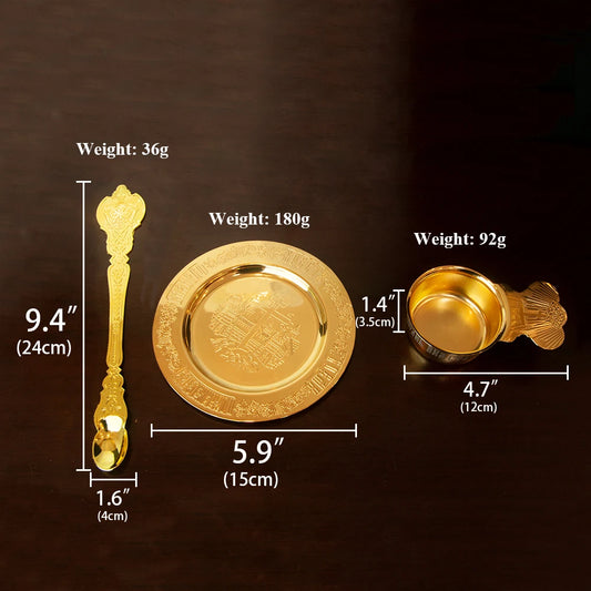 Russian Church Orthodox Holy Oil Ritual Supplies Gold Plated Metal Utensils Prayer Church Ritual Supplies