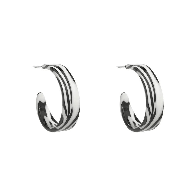 2025 New Fashion Exaggerated Zebra Pattern Acrylic Earrings for Women Personality Hypoallergenic Ear Ring Party Jewelry
