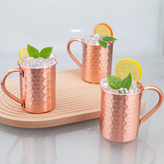 100% Copper Moscow Mule Mug 1/2/3/4PCS 400ml Durable Coppery Beer Mugs Coffee Mug Milk Cup Pure Copper Bar Cup