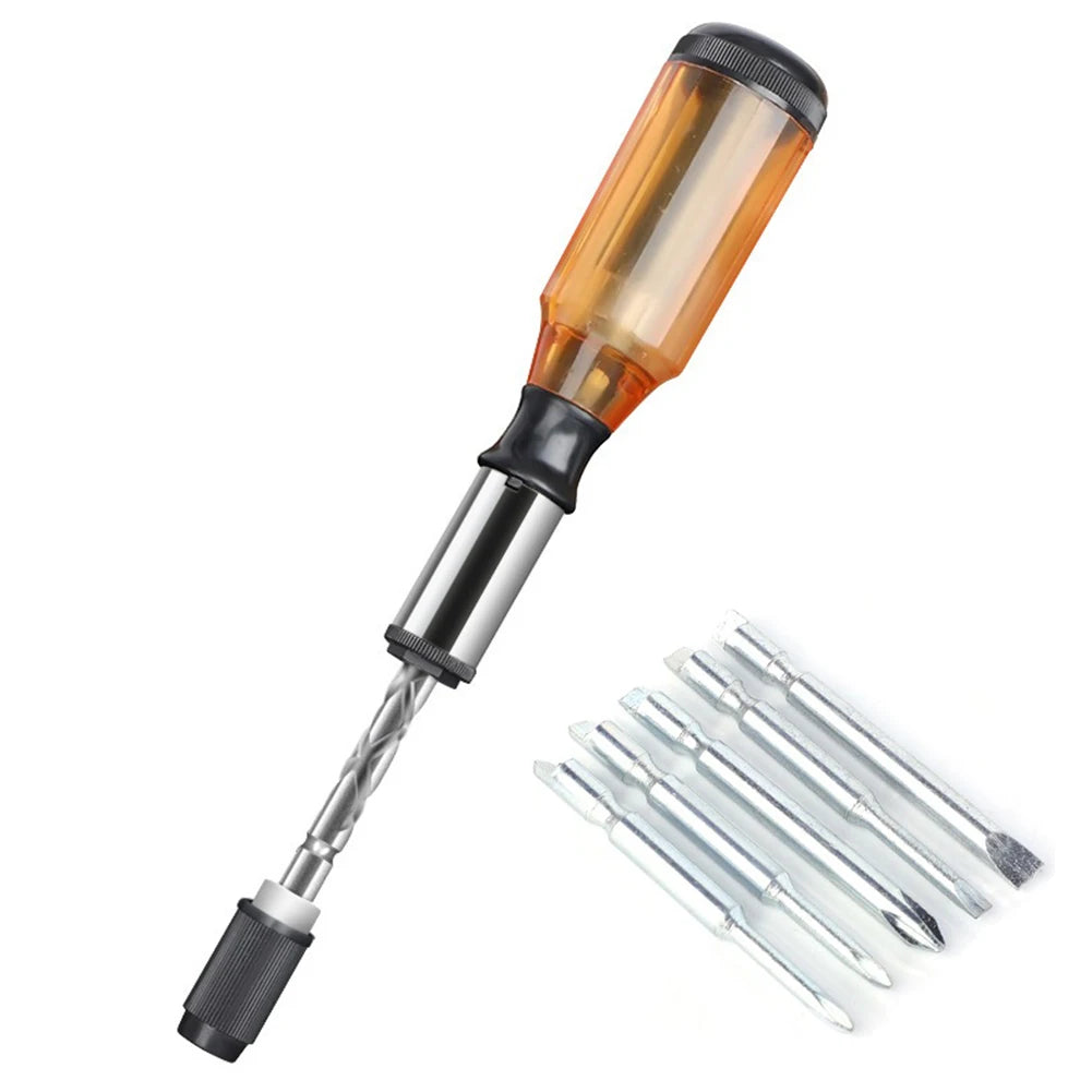 Push Pull Ratchet Screwdriver Set 6 in 1 Screw Driver Bit Multifunctional Tools