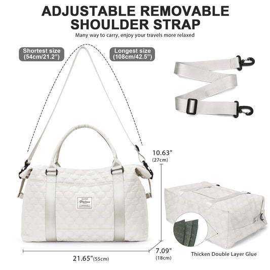 Large Duffle Tote Bag Weekender Carry on Overnight Bags for Women Travel With Trolley Sleeve Wet Pocket, Sports Tote Gym Bag