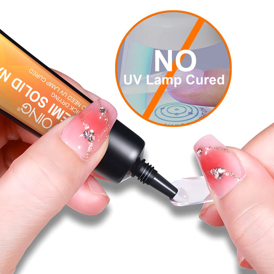 Quick-Dry Nail Glue,Semi solid Super Strong Adhesive For Press-On Nails,Rhinestones,Acrylic Nails,Fake Nail,No need UV/LED Cured