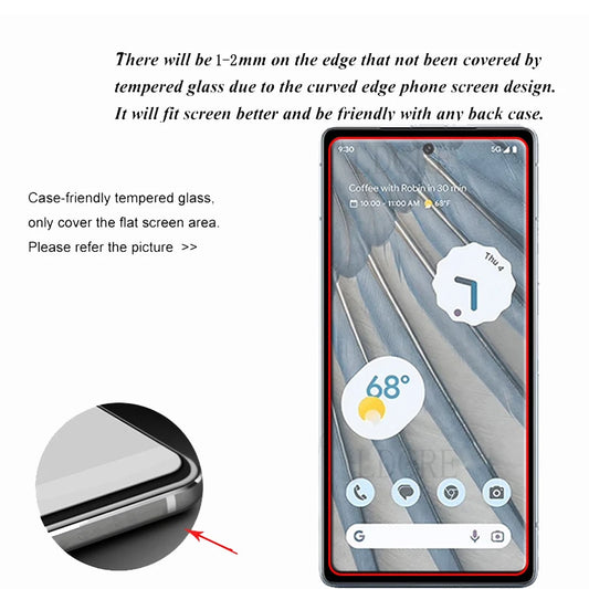 For Google Pixel 7A Glass For Google Pixel 7A Screen Protector 9H HD Transparent Tempered Glass Google Pixel 6 7 6A 7A Lens Film