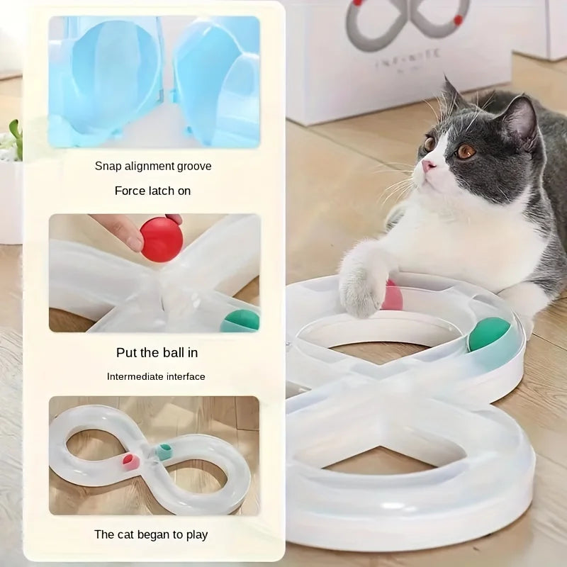 Interactive Cat Turntable Toy - Engaging Track for Indoor Play & Kitten Fun, Durable Plastic, The best gift for cats