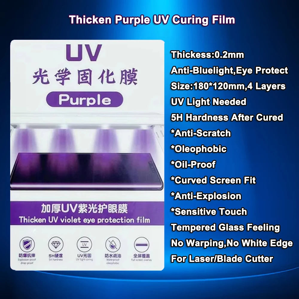 FONLYU UV Glass Film Cell Phone Screen Protector for Hydrogel Sheets Cutting Machine HD Matte Privacy Blueray Full Cover Movie