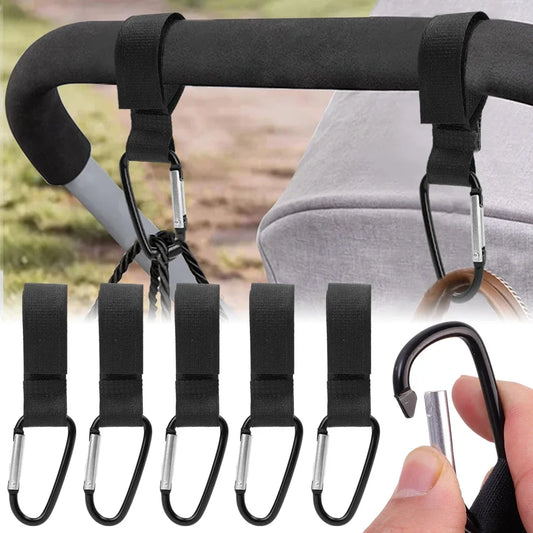 1-10Pcs Baby Stroller Hooks Clip Multifunctional Organizer Clasp Hook And Loop Baby Stroller Hanging Hook Storage Accessories