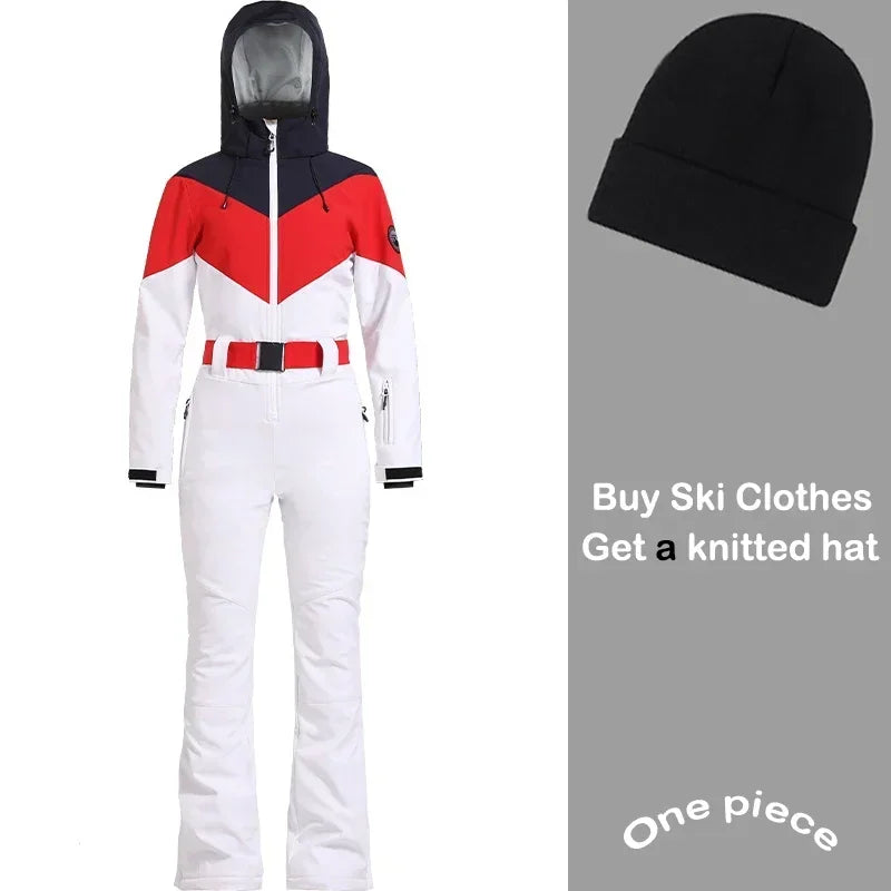 Snow Suites Winter 1PS Snowboard Wear Sports Women Snowsuits 2025 Female Windproof Skiing Suites Hooded Waterproof Ski Clothing