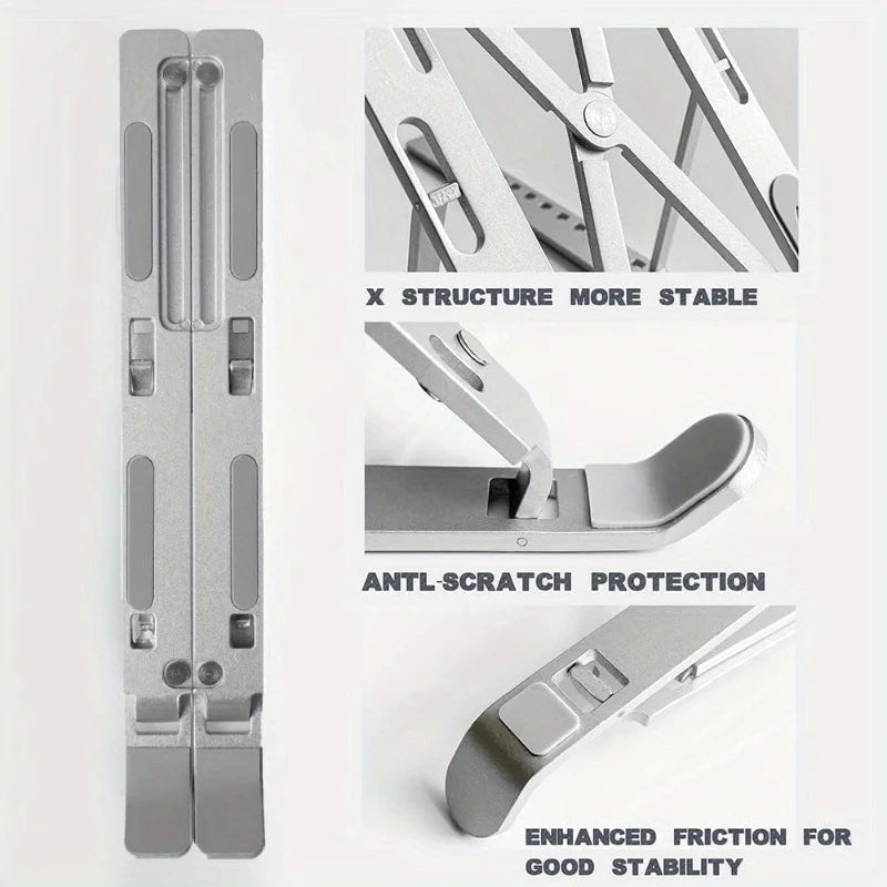 Portable Laptop Stand, Ergonomic Aluminium Laptop Mount Stand, Detachable Laptop Riser Notebook Holder Stand Compatible