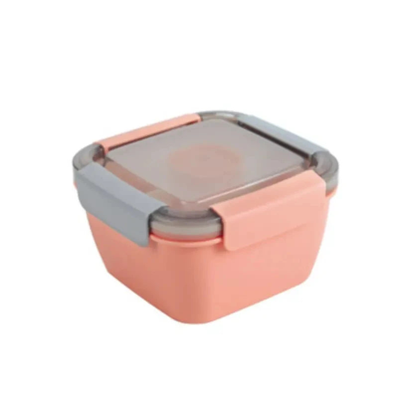 1 pc Salad Lunch Box Container With 37-oz Salad Bowl, 3 Compartments And 2-oz Sauce Container For Salad Toppings Or Snacks