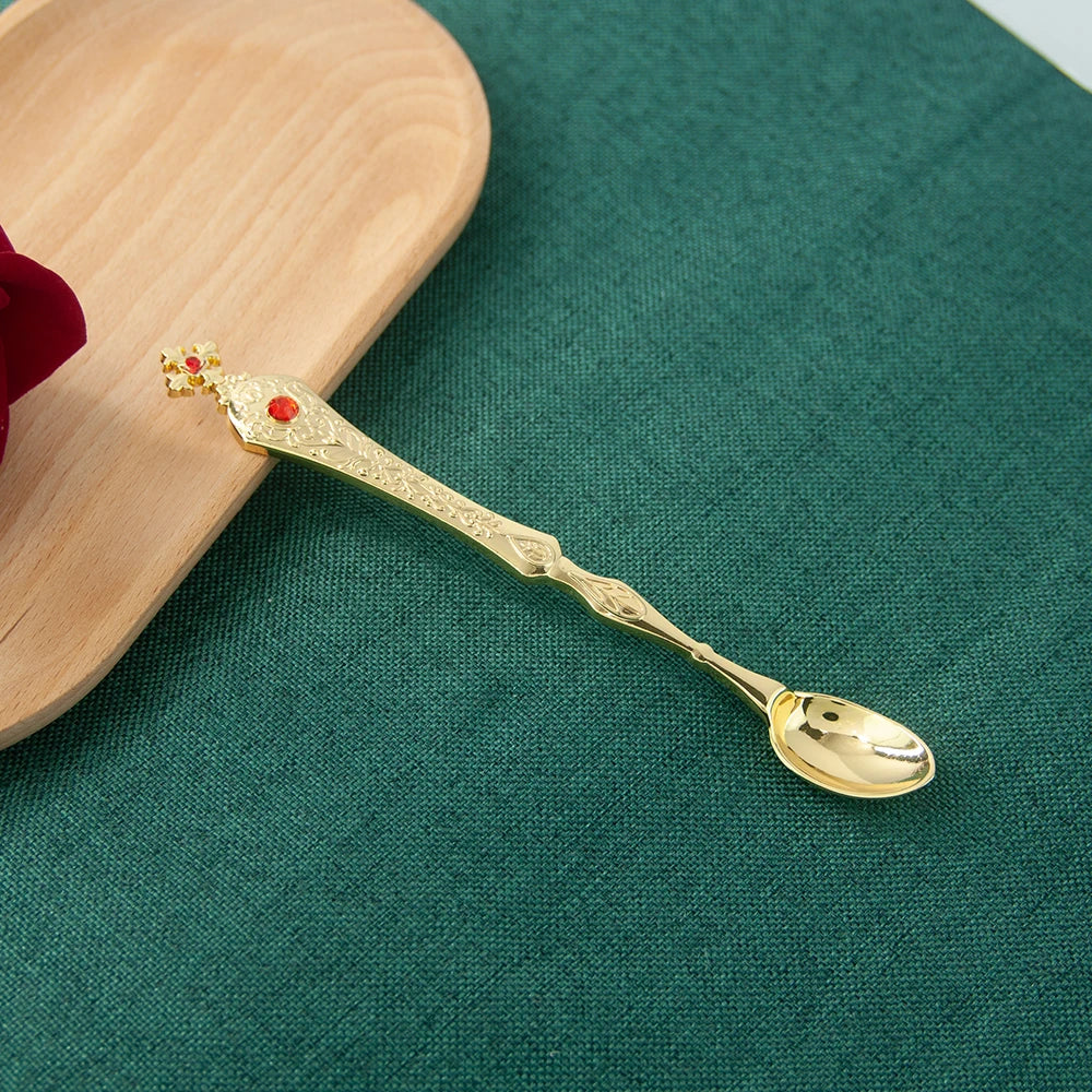 HT Church Product Religion Accessory Gold Plated Orthodox Holy Water Spoon Religious Rituals for Church Decoration