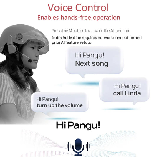 Motorcycle Bluetooth Helmet Headset Double Ears Voice Control Hands-Free Call BT5.3 Waterproof HeadphonesMusic Microphone Player