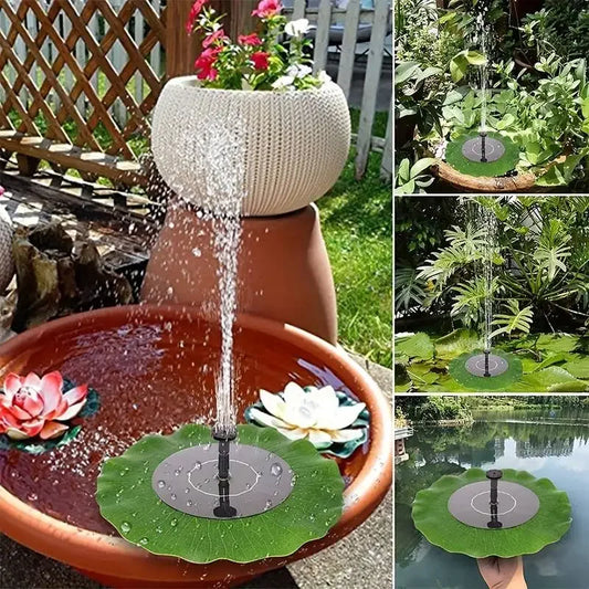 1.5W solar fountain, lotus leaf design floating fountain, used for pond, bird bath, outdoor decoration water pump,water fountain