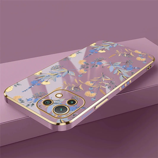 Shockproof Phone Case For Xiaomi Mi 13 13T 14T 14 Pro 12T 11i 2021 11X Pro 12 11 Lite 5G NE Flower Silicone Soft Plating Cover