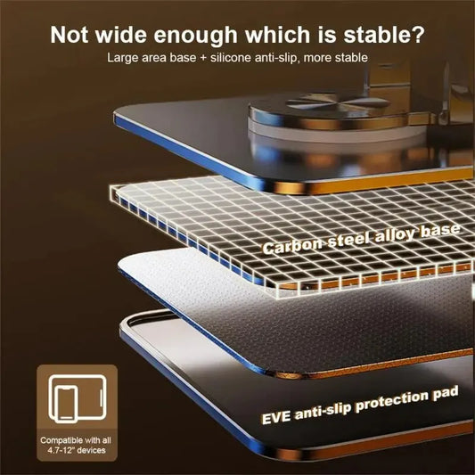 Tablet Stand Adjustable with 360 Swivel Base Aluminum Tablet Stand Holder Universal Tablet Holder for iPad Samsung Huawei Lenovo