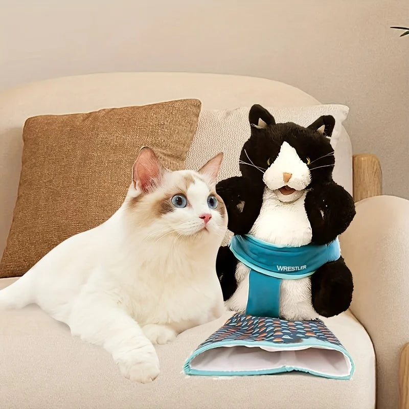 Interactive Cat Puppet Toy - Durable Plush Hand Wrestling Toy with Tough Padding | Safe Play for Mental Stimulation & Bonding