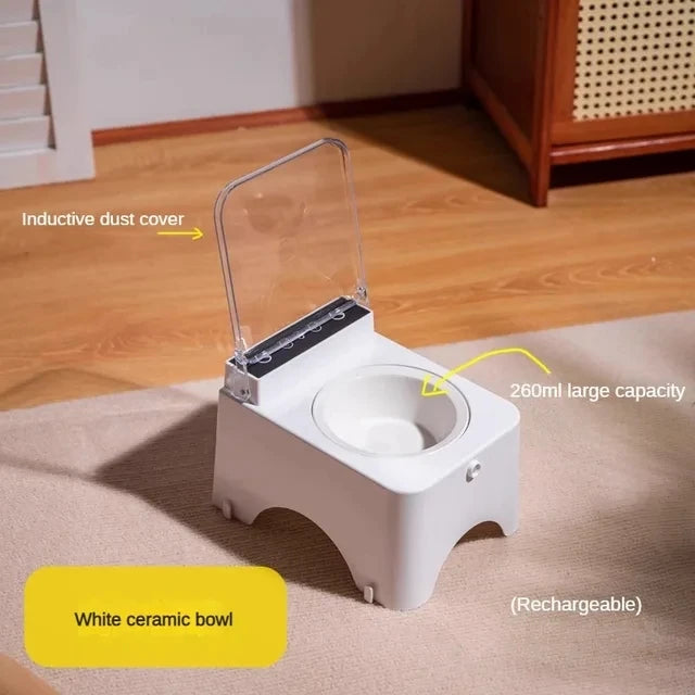 Smart Cat Bowl Pet Feeder Bowl Cats Dog Food Feeder Infrared Sensor Auto Open Cover Smart Feeder Anti-mouse Cat Food Dispenser