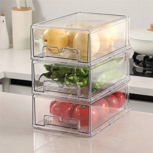 ABYN-Refrigerator Drawers Stackable Fridge Organizer Bins For Refrigerator Organizers And Storage