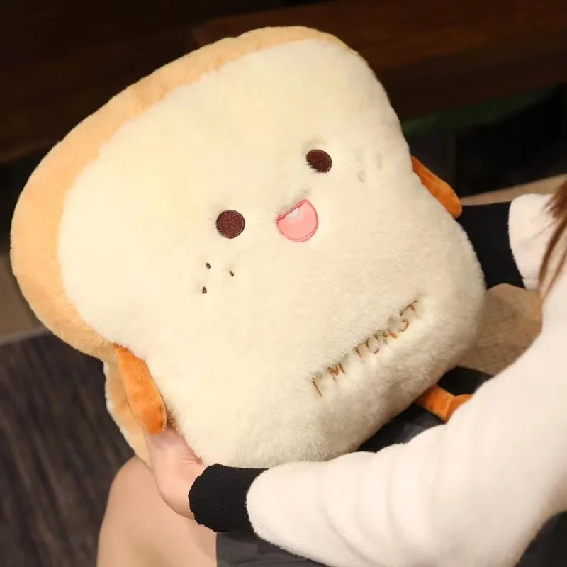 Plush Bread Pillow Cute Simulation Food Toast Soft Doll Warm Hand Pillow Cushion Home Decoration Kids Toys Birthday Gift