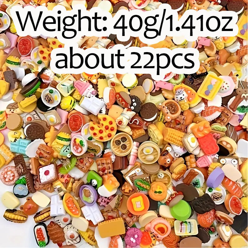 Mini Food Toys Mixed Style Resin Food Doll Kitchen Mini Food Statue DIY Accessories Halloween Christmas Gifts