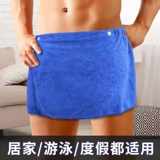 Men's bath towels, absorbent towels, sexy beach short skirts, anti-exposure bath skirts, towels that can be worn, swimming trunk