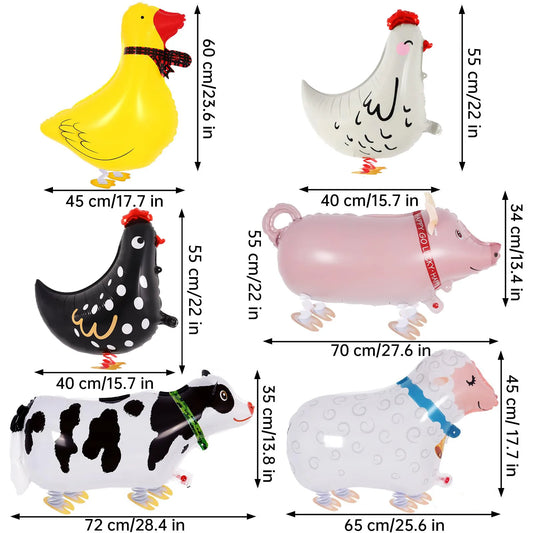 1pc Farm Animal Balloon Farm Animals Walking Balloons for Kids Birthday Party Decorations Farm Animal Birthday Party Supplies