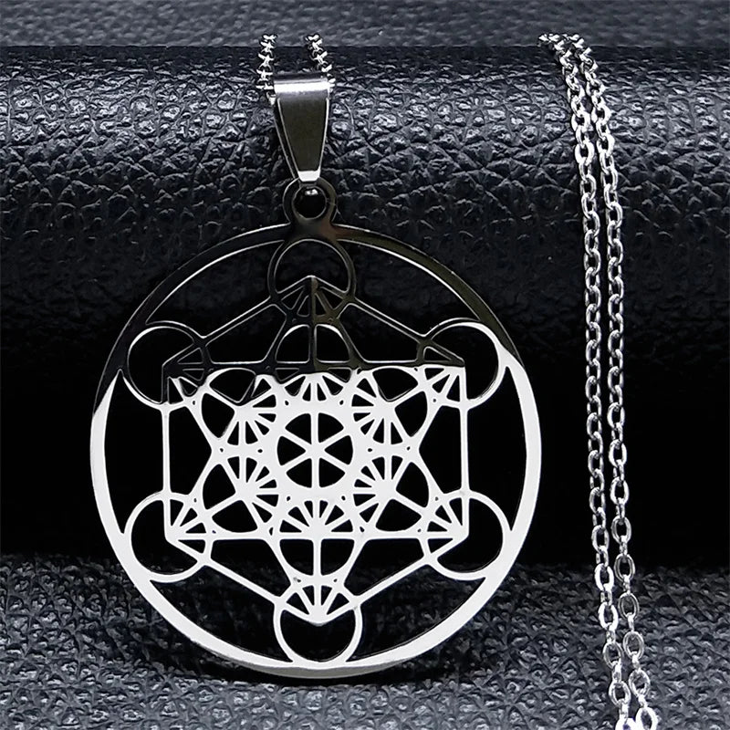 Seven Archangels Amulet Stainless Steel Necklaces Men Seal of Salomon Talisman Christian Protection Jewelry collar hombre N1162