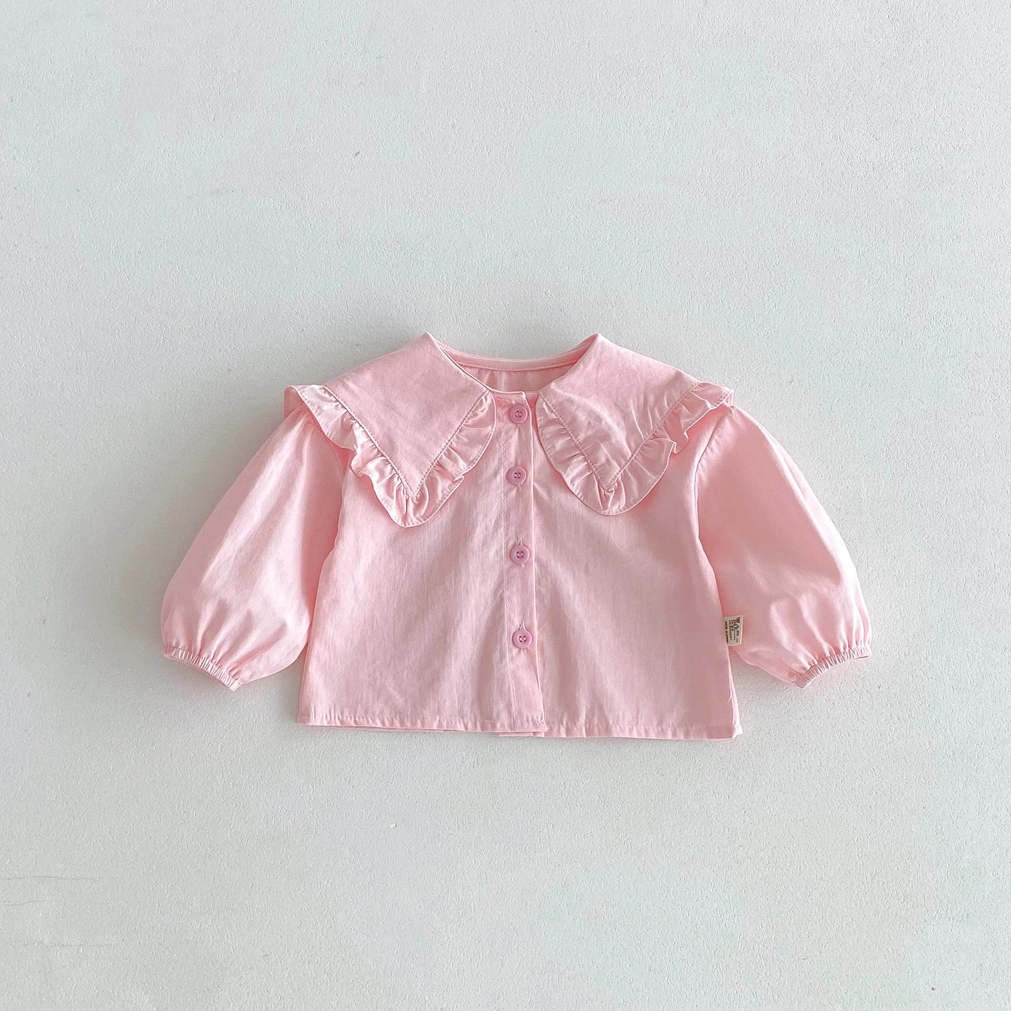 New stylish and fashionable spring and autumn baby shirt for infants and toddlers, long-sleeved shirt with a large lapel