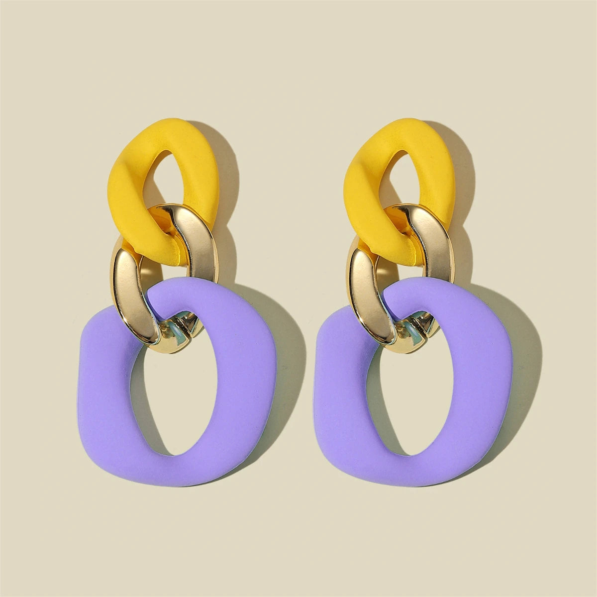 Bohemian Fashion Boho Jewelry Yellow Earrings For Women Trend Style Statement Dangle Earings Large Jewelry Geometry Accessories