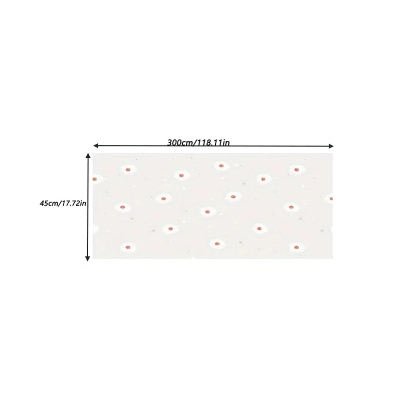 1 Roll Daisy Shelf Liner Kitchen Cabinet Pad Paper Non-Slip Refrigerator Liner Waterproof Fridge Pad Cupboard Mat Drawer Liner