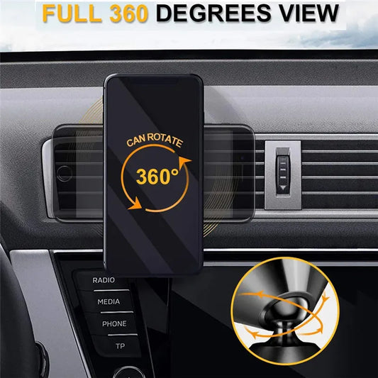 360 Degree Adjustable Magnetic Phone Holder Car Mount With Car Air Vent Clip Cellphone Mount Phone Bracket Smart Phone Universal