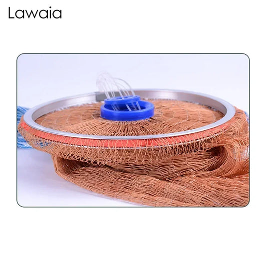 Lawaia Hand Cast Net Easy To Cast Net Aluminum Ring Without Sinkers 1.8-7.2m Diameter Fishing Cast Net Rotary Net Fishing Net
