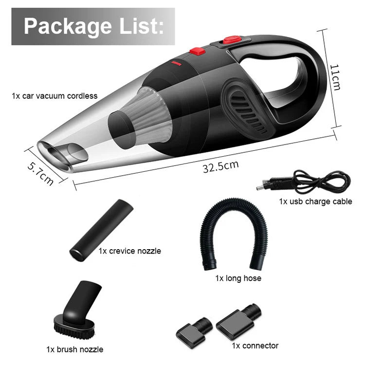 Cordless Handheld Vacuum Small Car Vacuum Cleaner Portable Wireless Hand Vacuum for Car Home Office Pet Hair Wet & Dry Cleaning