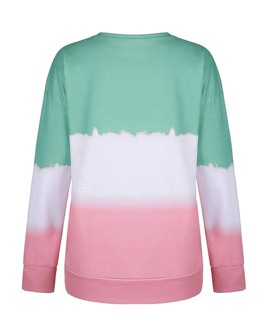 Plus Size Sweatshirt for Women Trendy Long Sleeve Oversized Lightweight Tops Tie-Dye Printed Gradient Pullover Blouse