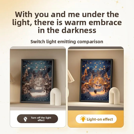 Creative Decorative Atmosphere Lamp Gift USB Powered LED Light Painting Night Light with Bluetooth Speaker Room Desk Ornaments