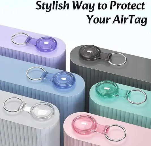 Compatible with Apple Airtag Holder, Fully Sealed Waterproof AirTag Key Ring, Coloured