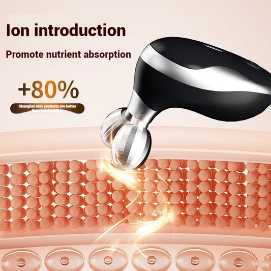 Electric Facial Roller Massager - EMS Microcurrent V-Shape Lifting Device for Face Contouring, Anti-Aging Skin Care & Hydration