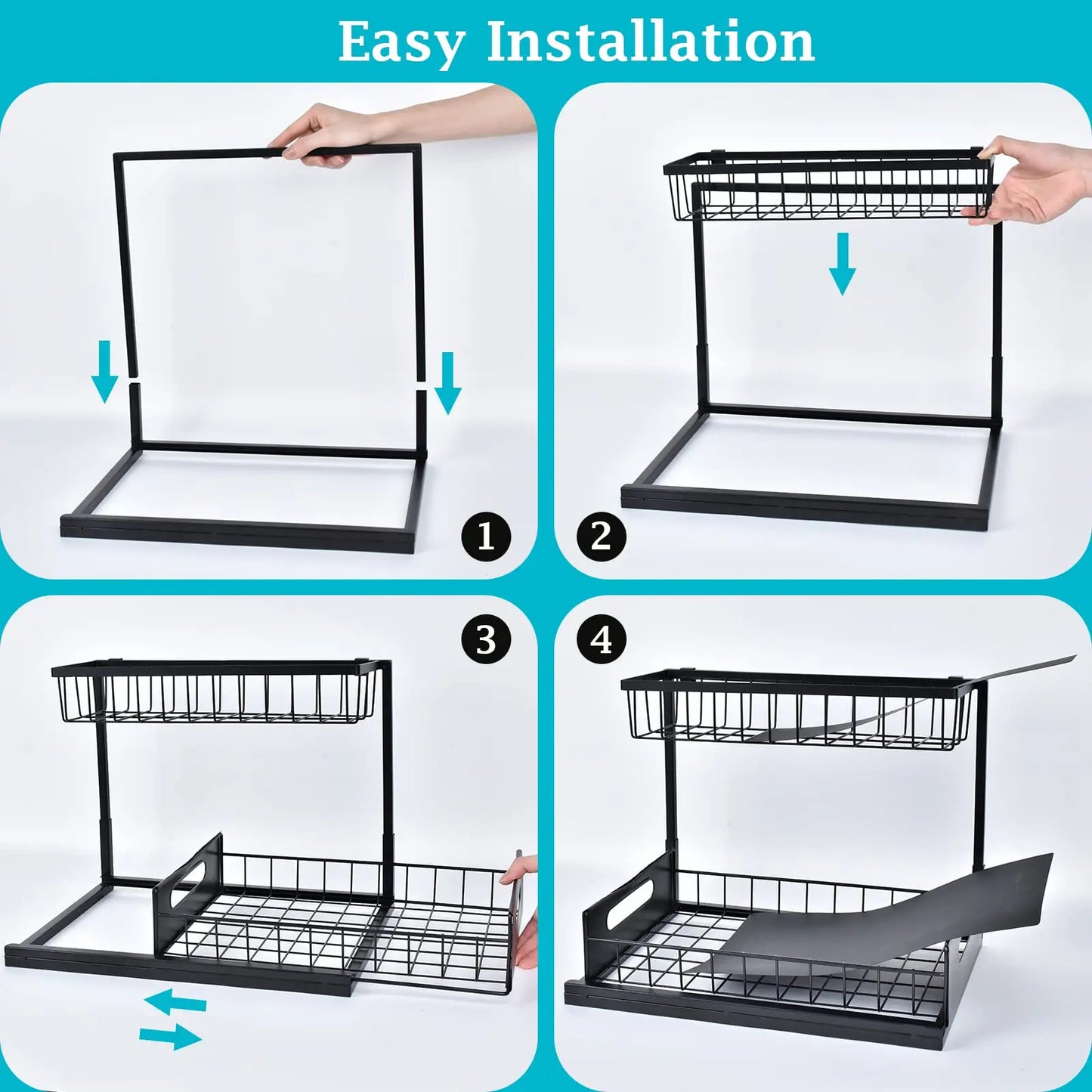 Caddy Garage Bathroom Drawer Organizer Utensils Small Cabinet Basket Stand Kitchen Container Under Sink Organizers And Storage