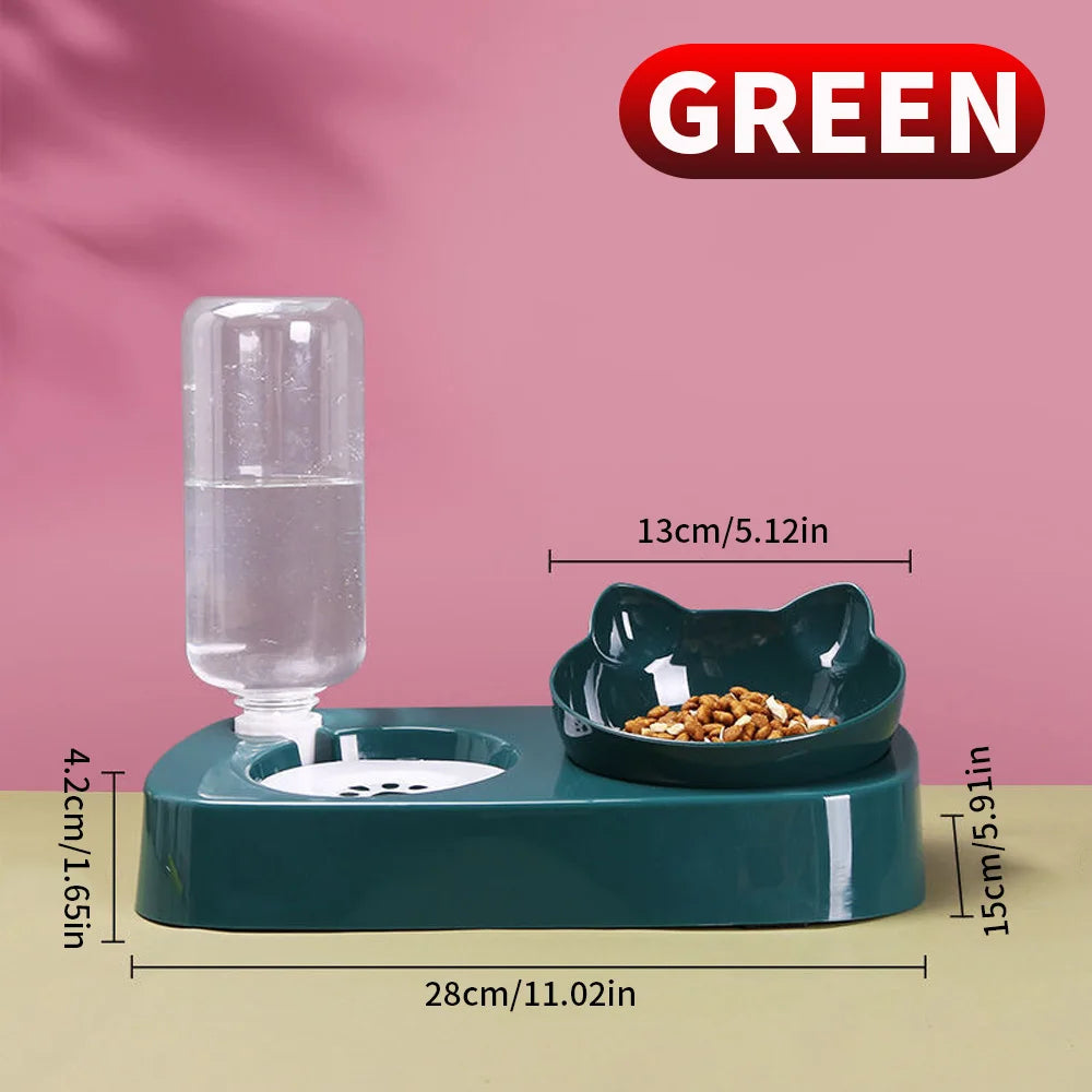 Pet feeding double bowl, automatic water dispenser, convenient, suitable for feeding cats and dogs