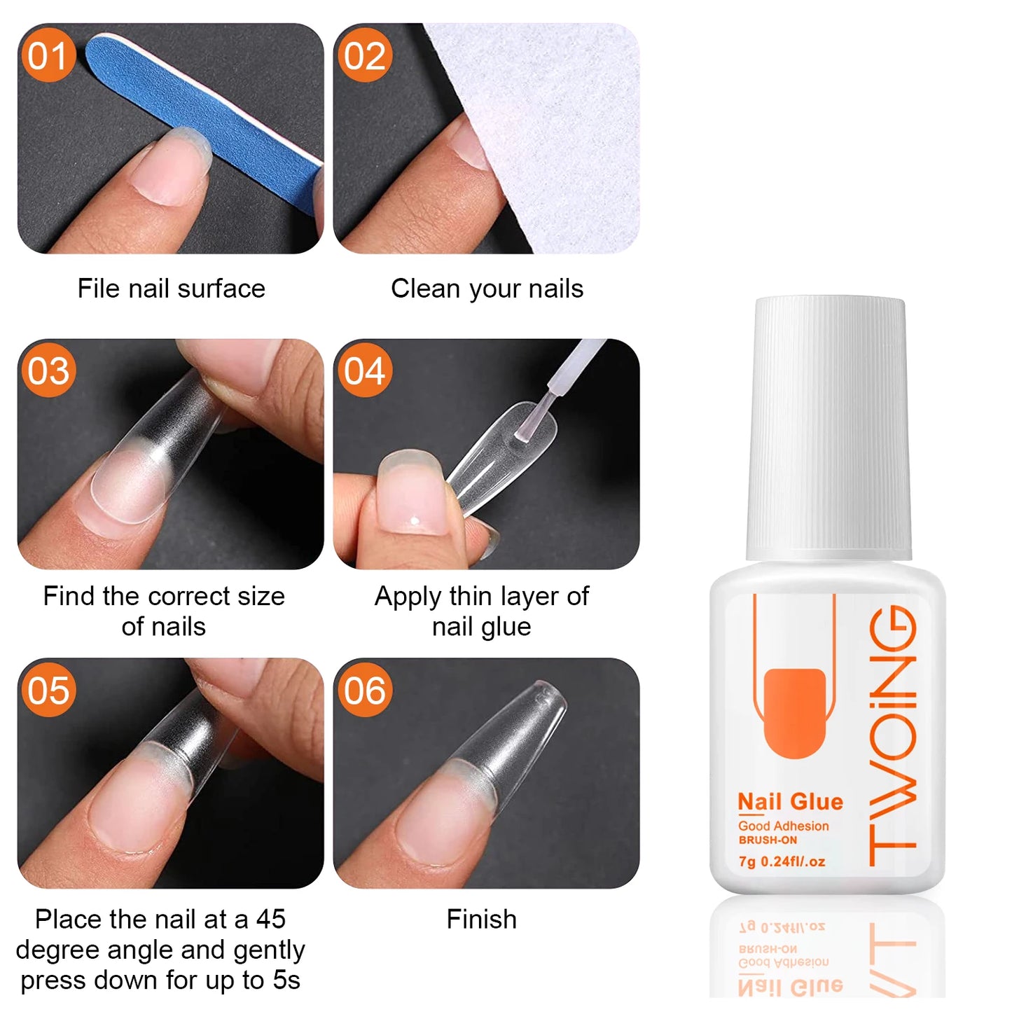 5pcs/2pcs 7g Super Strong Nail Glue For False Nail Tips, Acrylic Nails,Press OnNails,Fake Nails Art Decoration Lasting Adhesion