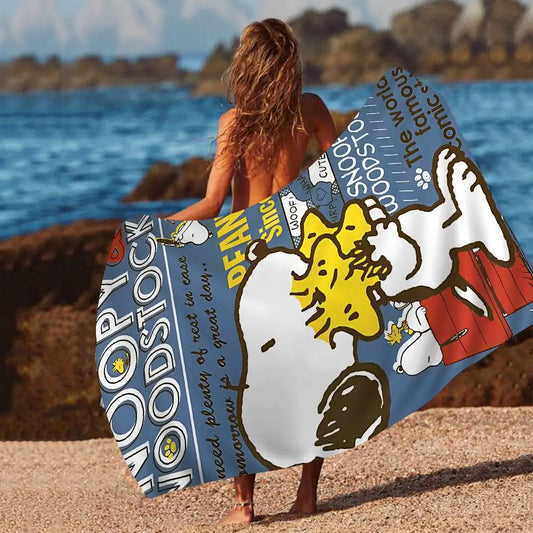 S-Snoopy Anime Cartoon Beach Towel Cute Kawaii Room Decor Bath Girls Children Hand Towels For Bathroom Shower