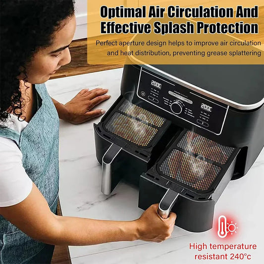 Air Fryer Splash Guard for Ninja AF300 Models Reusable Air Fryer Liners Silicone Air Fryer Splash Pad Shield Baking Accessories