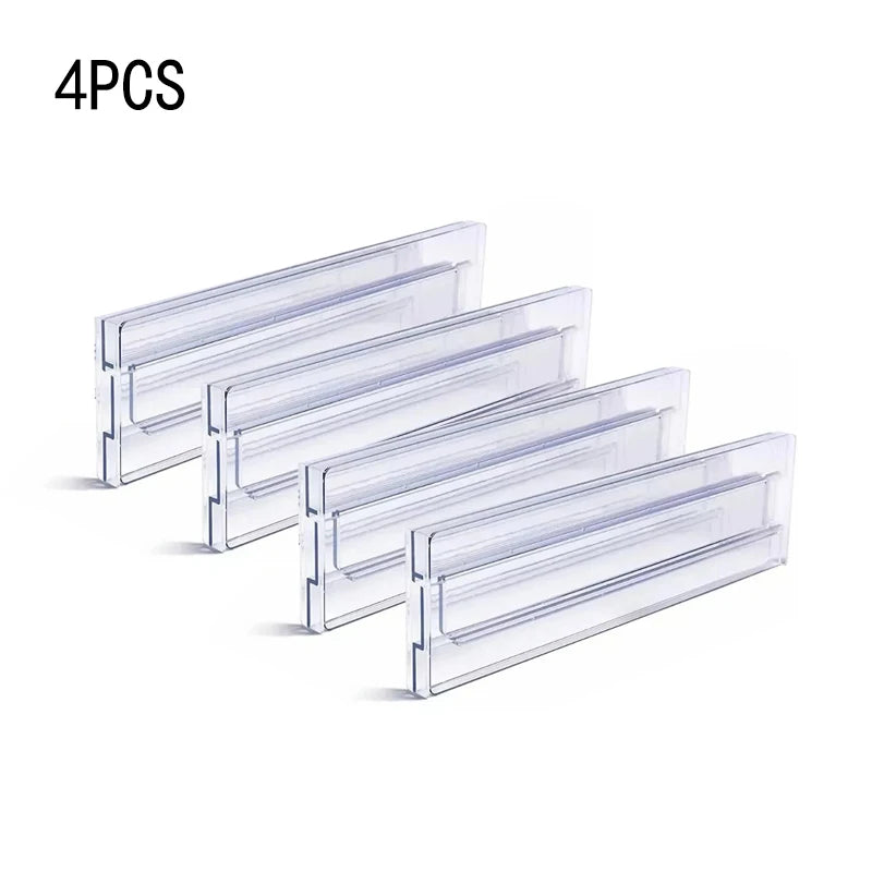 1/2/4/8PCS Drawer Dividers Organizers Adjustable Cabinet Storage Clothes Drawer Organizer Clear Drawers Separators Kitchen Tools