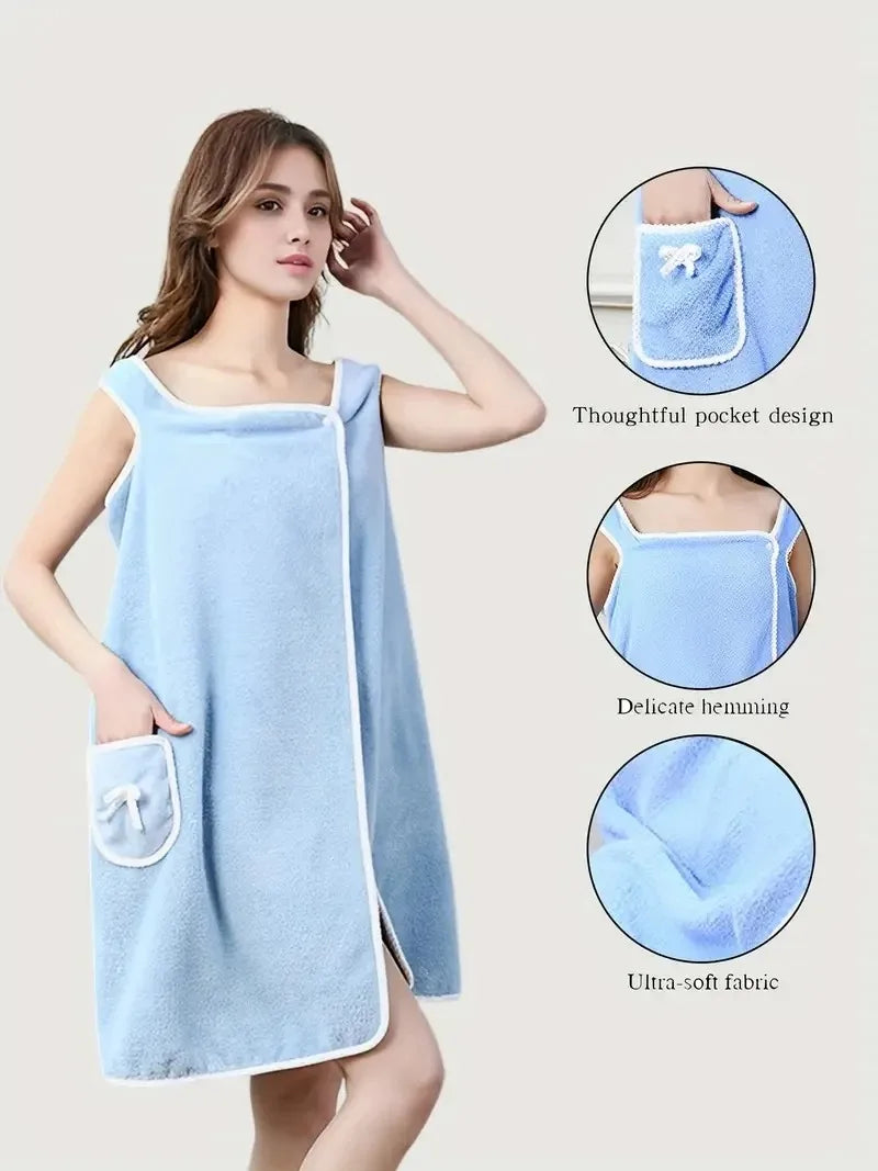 Womens Bath Towels Girls Wearable 135*80Cm Fast Drying Bathing Beach Spa Bathrobes Wash Clothing, Shower Bath And Gym Towel